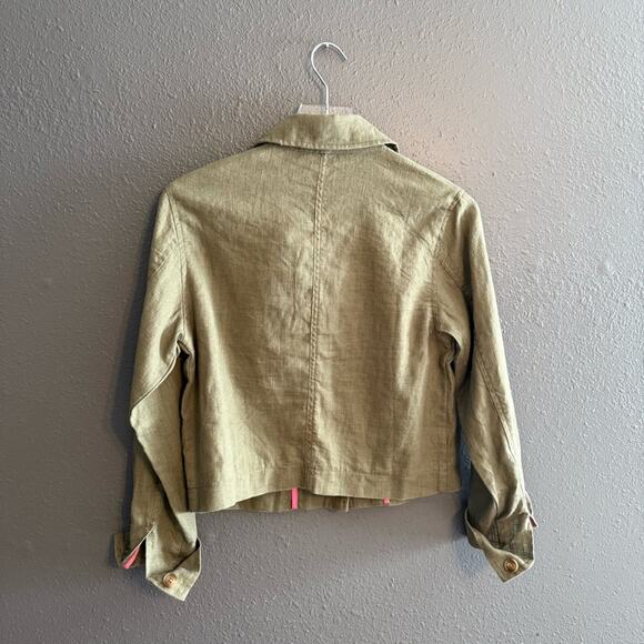 Anthropologie Dolan NWT 100% Linen Crop Utility Jacket Size XXS - Picture 4 of 8